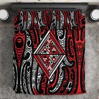 New Zealand Maori Taniko Bedding Set Red Kowhaiwhai Puhoro