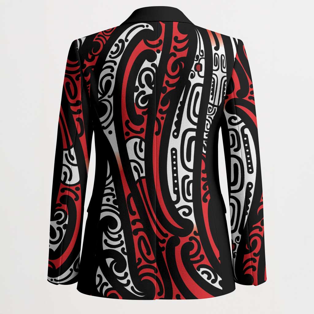 New Zealand Maori Taniko Blazer Red Kowhaiwhai Puhoro LT9 - Polynesian Pride