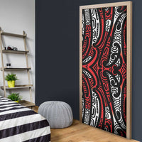 New Zealand Maori Taniko Door Cover Red Kowhaiwhai Puhoro - Polynesian Pride