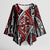 New Zealand Maori Taniko Kimono Sleeve Blouse Red Kowhaiwhai Puhoro - Polynesian Pride