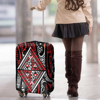 New Zealand Maori Taniko Luggage Cover Red Kowhaiwhai Puhoro