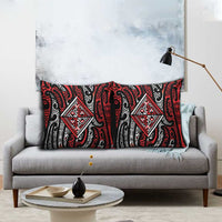 New Zealand Maori Taniko Pillow Cover Red Kowhaiwhai Puhoro LT9 - Polynesian Pride
