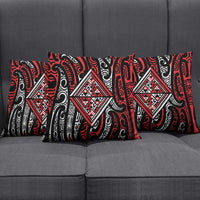New Zealand Maori Taniko Pillow Cover Red Kowhaiwhai Puhoro LT9 - Polynesian Pride