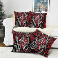 New Zealand Maori Taniko Pillow Cover Red Kowhaiwhai Puhoro LT9 - Polynesian Pride