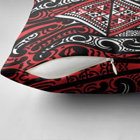 New Zealand Maori Taniko Pillow Cover Red Kowhaiwhai Puhoro LT9 - Polynesian Pride
