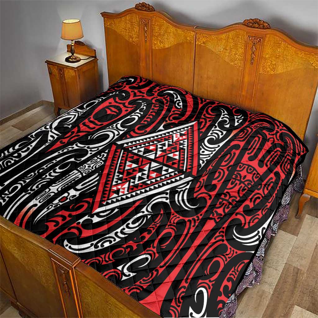 New Zealand Maori Taniko Quilt Red Kowhaiwhai Puhoro LT9 - Polynesian Pride