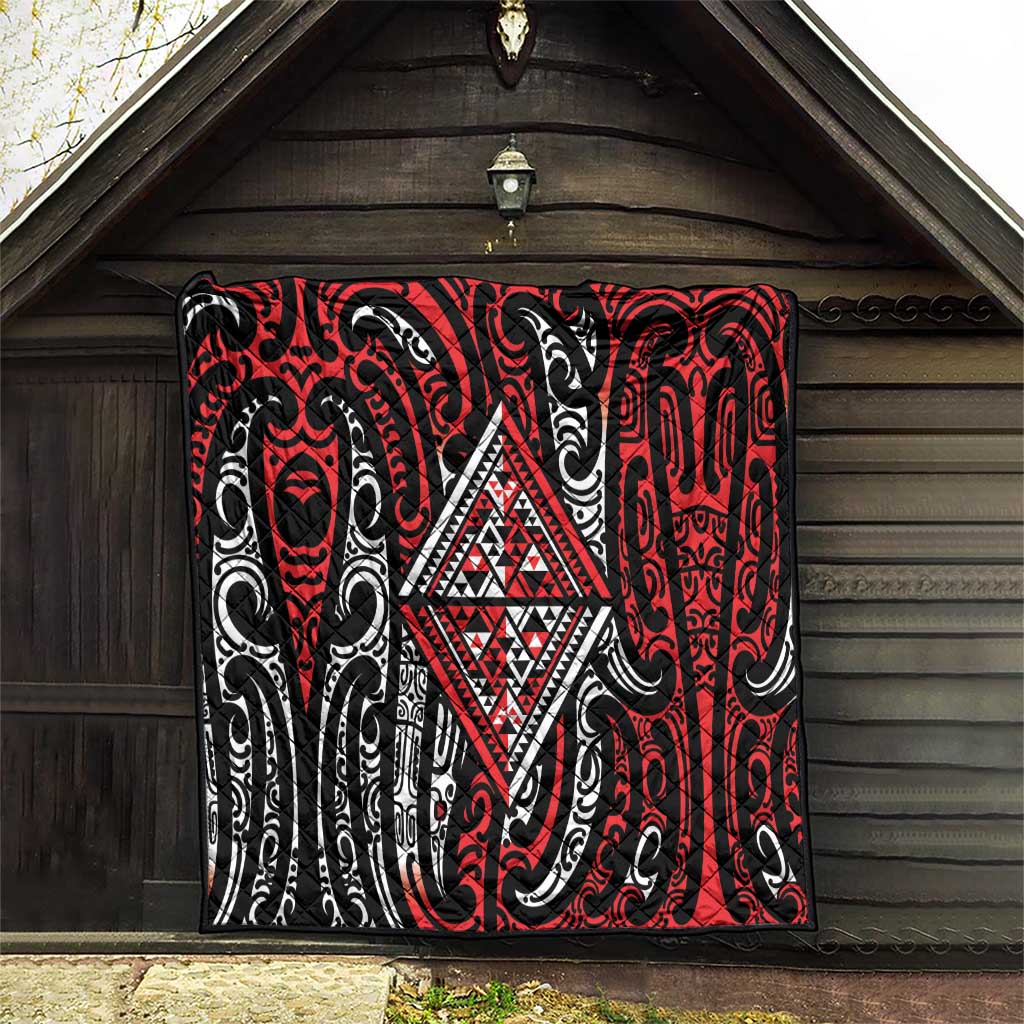 New Zealand Maori Taniko Quilt Red Kowhaiwhai Puhoro LT9 - Polynesian Pride