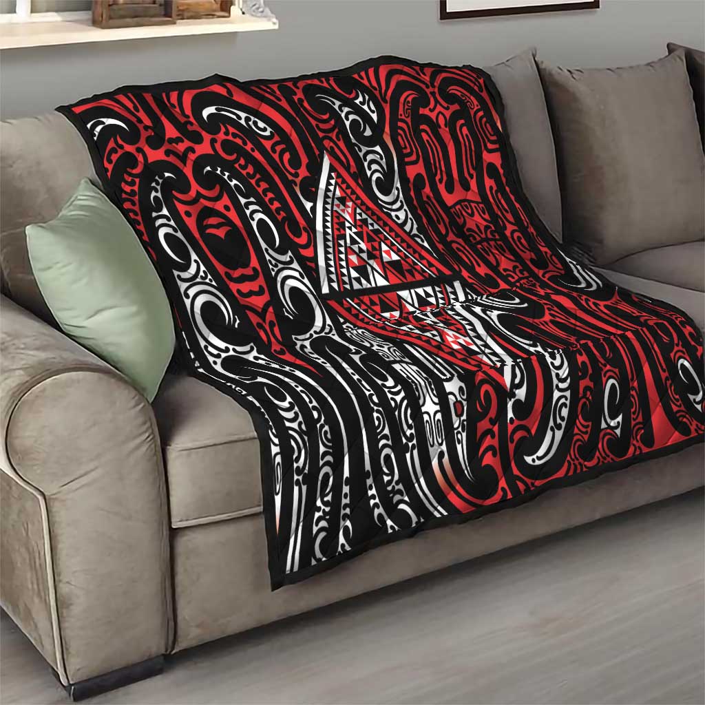 New Zealand Maori Taniko Quilt Red Kowhaiwhai Puhoro LT9 - Polynesian Pride