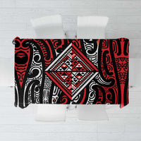 New Zealand Maori Taniko Tablecloth Red Kowhaiwhai Puhoro LT9 Red - Polynesian Pride