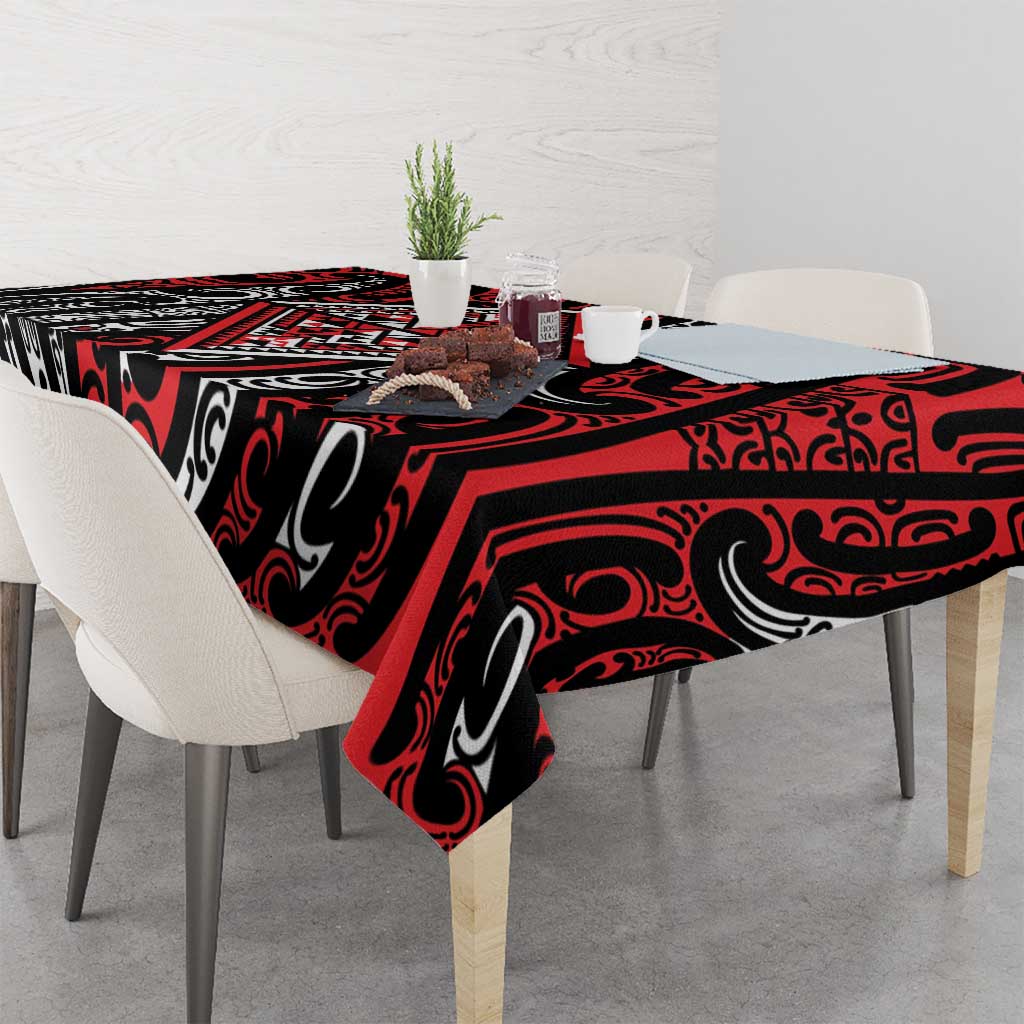New Zealand Maori Taniko Tablecloth Red Kowhaiwhai Puhoro LT9 - Polynesian Pride
