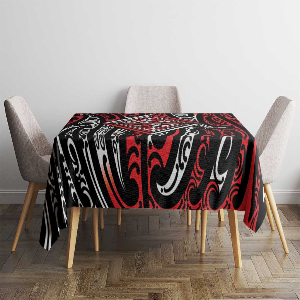 New Zealand Maori Taniko Tablecloth Red Kowhaiwhai Puhoro LT9 - Polynesian Pride