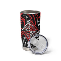 New Zealand Maori Taniko Tumbler Cup Red Kowhaiwhai Puhoro LT9 - Polynesian Pride