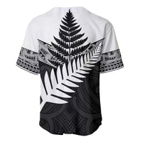 New Zealand Silver Fern Baseball Jersey Maori Koru Mixed Taniko Pattern