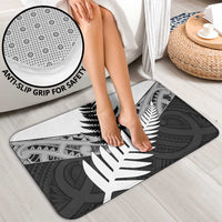 New Zealand Silver Fern Bathroom Set Maori Koru Mixed Taniko Pattern - Polynesian Pride