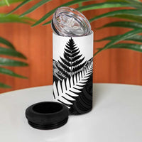 New Zealand Silver Fern 4 in 1 Can Cooler Tumbler Maori Koru Mixed Taniko Pattern LT9 - Polynesian Pride
