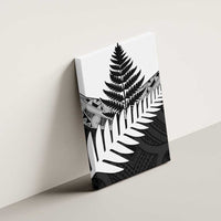 New Zealand Silver Fern Canvas Wall Art Maori Koru Mixed Taniko Pattern