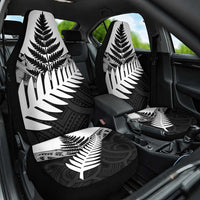 New Zealand Silver Fern Car Seat Cover Maori Koru Mixed Taniko Pattern