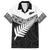 New Zealand Silver Fern Family Matching Off The Shoulder Long Sleeve Dress and Hawaiian Shirt Maori Koru Mixed Taniko Pattern