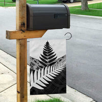 New Zealand Silver Fern Garden Flag Maori Koru Mixed Taniko Pattern