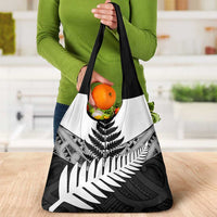 New Zealand Silver Fern Grocery Bag Maori Koru Mixed Taniko Pattern LT9 - Polynesian Pride