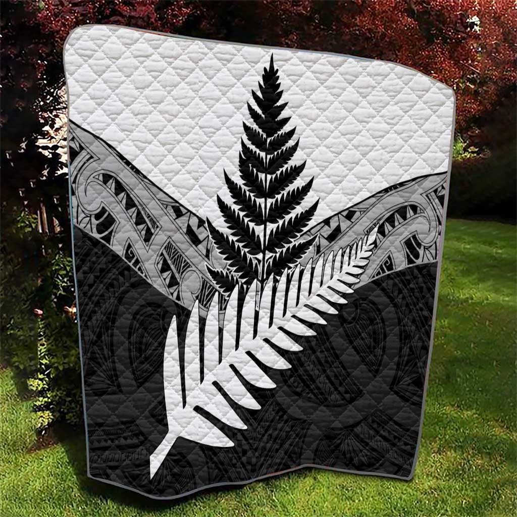 New Zealand Silver Fern Quilt Maori Koru Mixed Taniko Pattern LT9 - Polynesian Pride