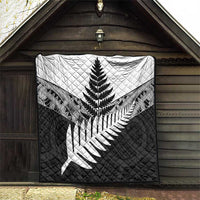 New Zealand Silver Fern Quilt Maori Koru Mixed Taniko Pattern LT9 - Polynesian Pride
