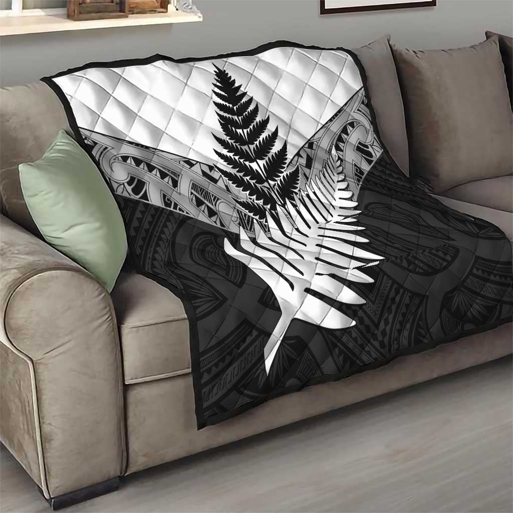 New Zealand Silver Fern Quilt Maori Koru Mixed Taniko Pattern LT9 - Polynesian Pride
