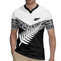 New Zealand Silver Fern Rugby Jersey Maori Koru Mixed Taniko Pattern LT9 - Polynesian Pride
