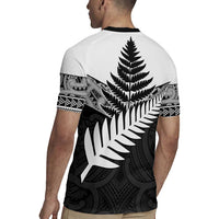 New Zealand Silver Fern Rugby Jersey Maori Koru Mixed Taniko Pattern LT9 - Polynesian Pride