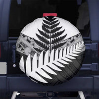 New Zealand Silver Fern Spare Tire Cover Maori Koru Mixed Taniko Pattern
