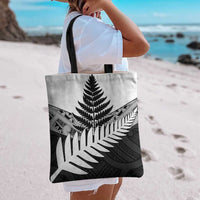 New Zealand Silver Fern Tote Bag Maori Koru Mixed Taniko Pattern - Polynesian Pride