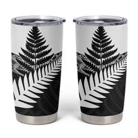 New Zealand Silver Fern Tumbler Cup Maori Koru Mixed Taniko Pattern LT9 White - Polynesian Pride