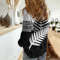 New Zealand Silver Fern Women Casual Shirt Maori Koru Mixed Taniko Pattern LT9 - Polynesian Pride