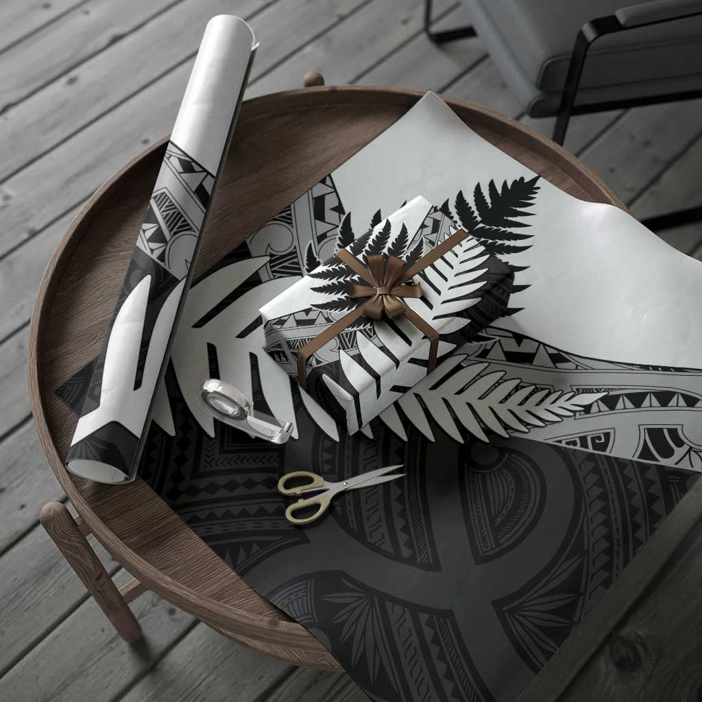 New Zealand Silver Fern Wrapping Paper Maori Koru Mixed Taniko Pattern - Polynesian Pride
