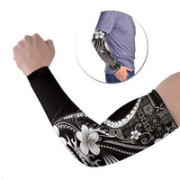 Samoa Siapo Tribal Pattern Arm Sleeves Black Polynesian Plumeria Tapa Motif