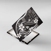 Samoa Siapo Tribal Pattern Canvas Wall Art Black Polynesian Plumeria Tapa Motif