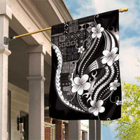 Samoa Siapo Tribal Pattern Garden Flag Black Polynesian Plumeria Tapa Motif LT9 House Flag Black - Polynesian Pride