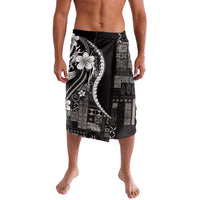 Samoa Siapo Tribal Pattern Lavalava Black Polynesian Plumeria Tapa Motif