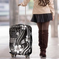 Samoa Siapo Tribal Pattern Luggage Cover Black Polynesian Plumeria Tapa Motif LT9 - Polynesian Pride