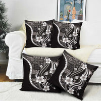 Samoa Siapo Tribal Pattern Pillow Cover Black Polynesian Plumeria Tapa Motif