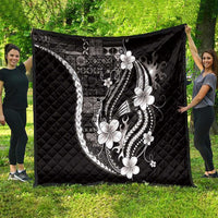 Samoa Siapo Tribal Pattern Quilt Black Polynesian Plumeria Tapa Motif