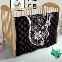 Samoa Siapo Tribal Pattern Quilt Black Polynesian Plumeria Tapa Motif