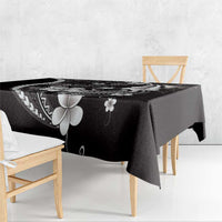 Samoa Siapo Tribal Pattern Tablecloth Black Polynesian Plumeria Tapa Motif