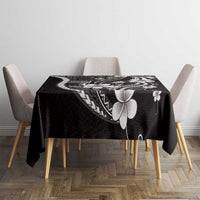 Samoa Siapo Tribal Pattern Tablecloth Black Polynesian Plumeria Tapa Motif