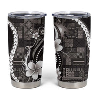 Samoa Siapo Tribal Pattern Tumbler Cup Black Polynesian Plumeria Tapa Motif LT9 Black - Polynesian Pride