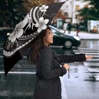 Samoa Siapo Tribal Pattern Umbrella Black Polynesian Plumeria Tapa Motif