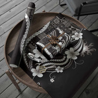 Samoa Siapo Tribal Pattern Wrapping Paper Black Polynesian Plumeria Tapa Motif