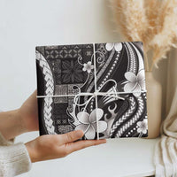 Samoa Siapo Tribal Pattern Wrapping Paper Black Polynesian Plumeria Tapa Motif