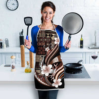 Samoa Siapo Tribal Pattern Apron Brown Polynesian Plumeria Tapa Motif