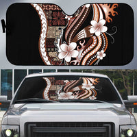 Samoa Siapo Tribal Pattern Auto Sun Shade Brown Polynesian Plumeria Tapa Motif LT9 Brown - Polynesian Pride
